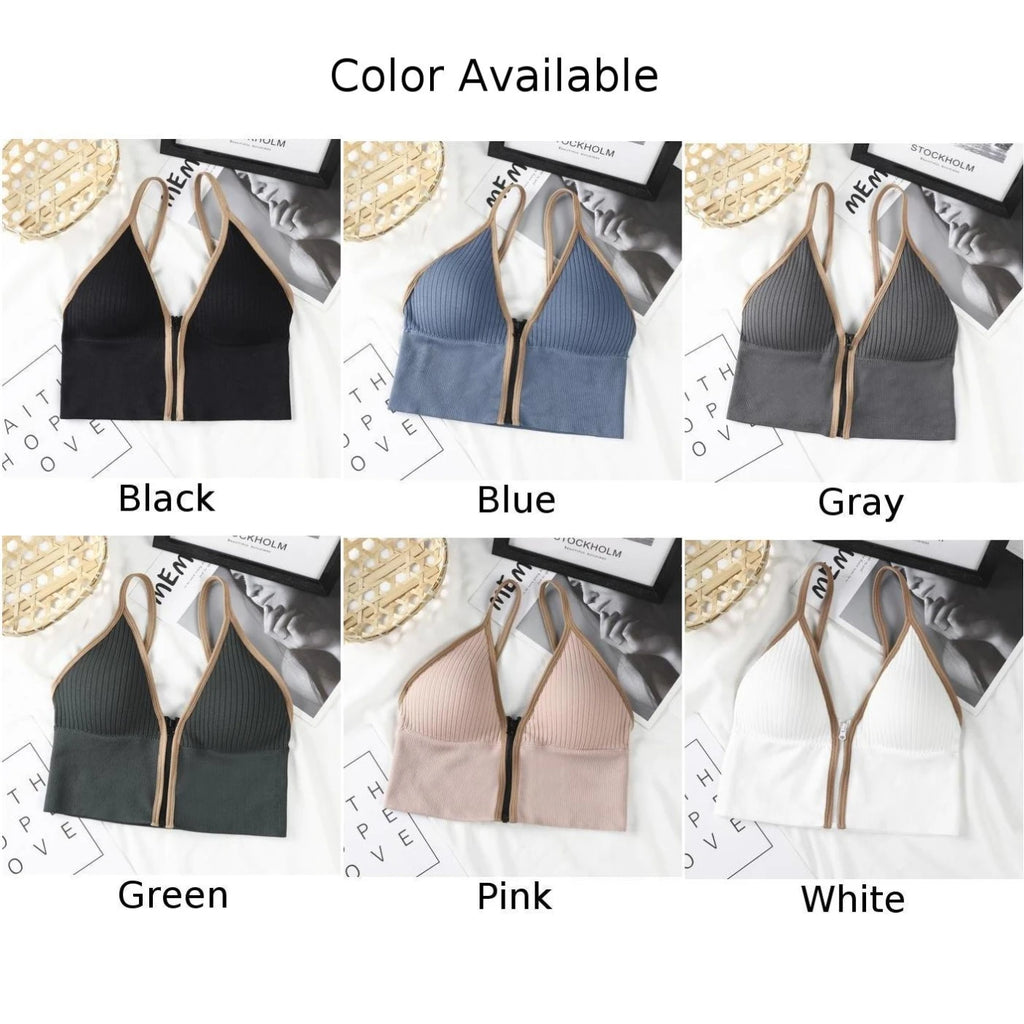 Zip Front Sports Bra